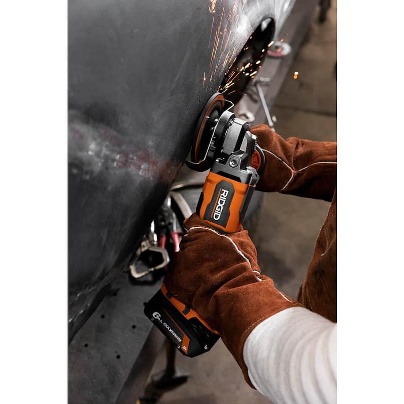 Amoladora angular inalámbrica RIDGID 18V sin escobillas de 4-1/2 pulgadas con interruptor de paleta (solo herramienta) - R86047B