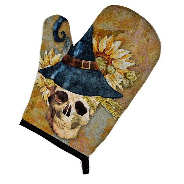 Carolines Treasures Day of the Dead Witch Skull Oven Mitt - BB5126OVMT