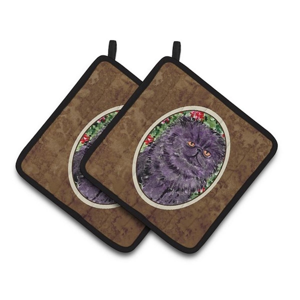 Carolines Treasures Persian Cat Pair of Pot Holders, 7.5 x 3 x 7.5 in. - SS8827PTHD