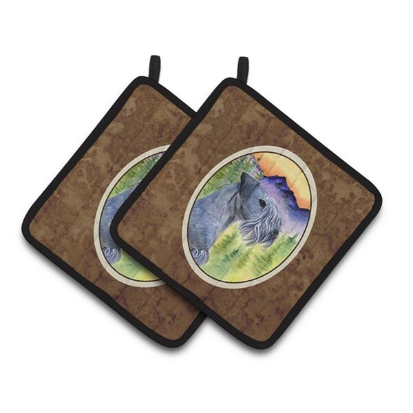 Carolines Treasures Cesky Terrier Pair of Pot Holders, 7.5 x 3 x 7.5 in. - SS8232PTHD