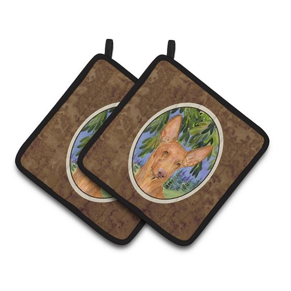 Carolines Treasures Pharoh Hound Pair of Pot Holders, 7.5 x 3 x 7.5 in. - SS8268PTHD
