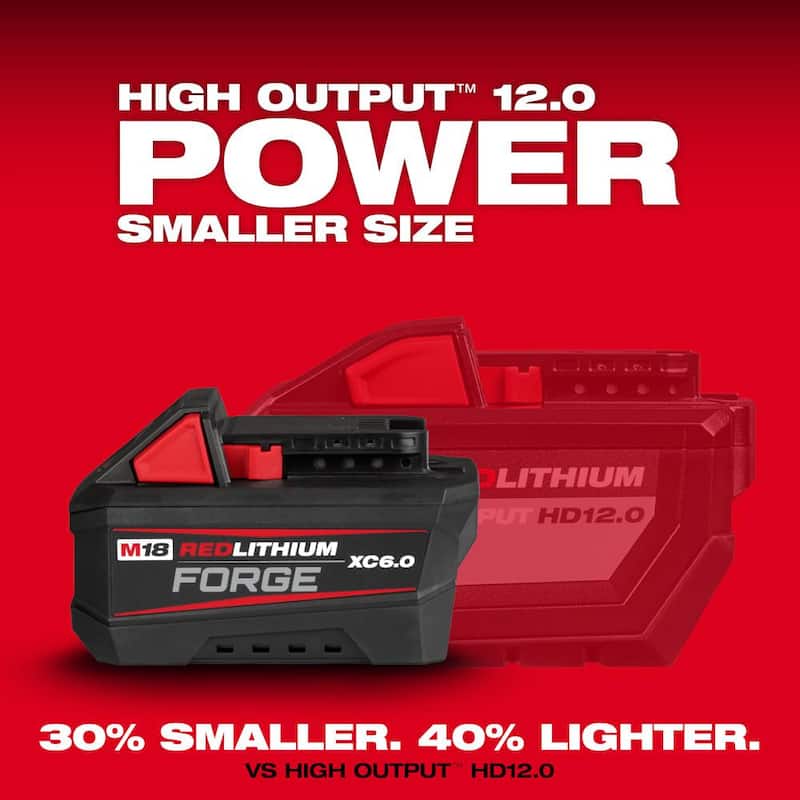 Amoladora inalámbrica Milwaukee M18 Fuel 18V de 4-1/2"/5" con interruptor de paleta y batería FORGE 6.0Ah - 2880-21F.