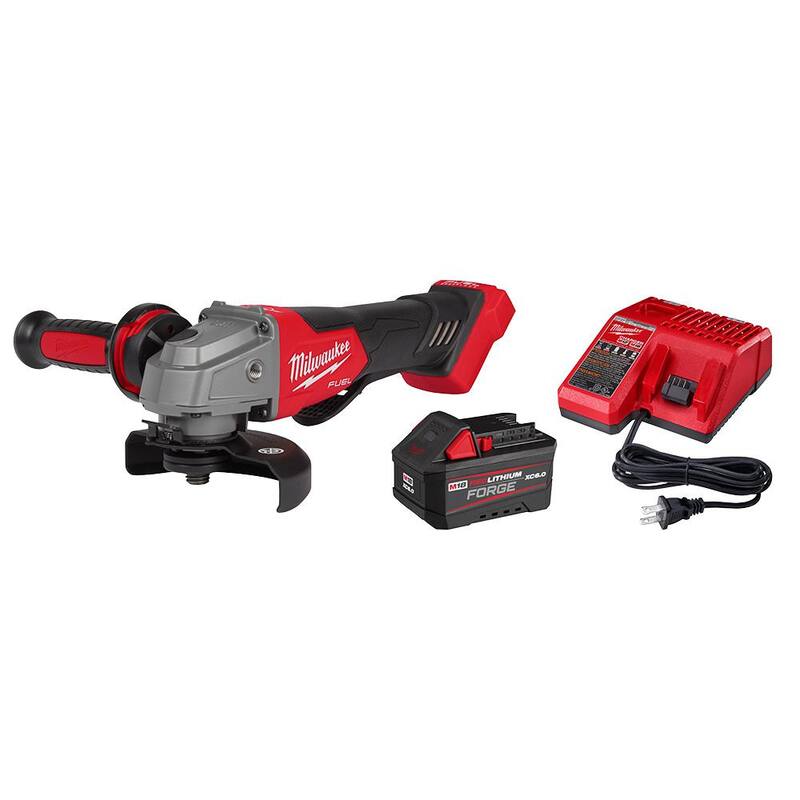 Amoladora inalámbrica Milwaukee M18 Fuel 18V de 4-1/2"/5" con interruptor de paleta y batería FORGE 6.0Ah - 2880-21F.