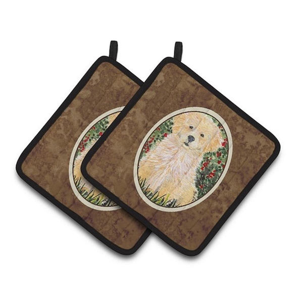 Carolines Treasures Golden Retriever Pair of Pot Holders, 7.5 x 3 x 7.5 in. - SS8857PTHD