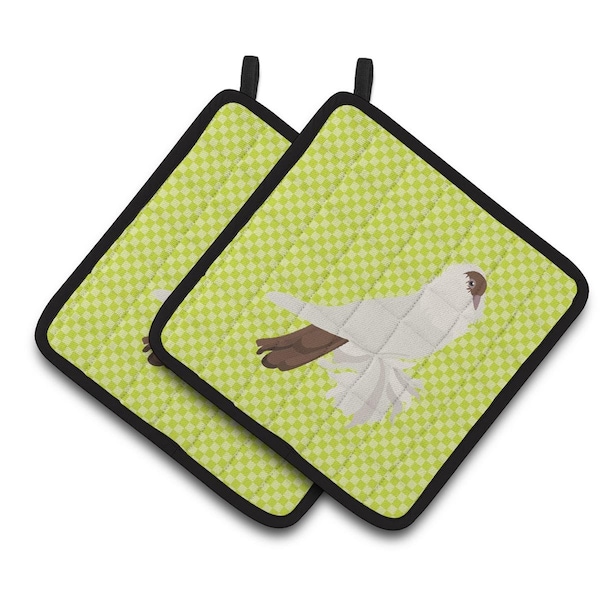 Carolines Treasures German Helmet Pigeon Green Pair of Pot Holders - BB7770PTHD