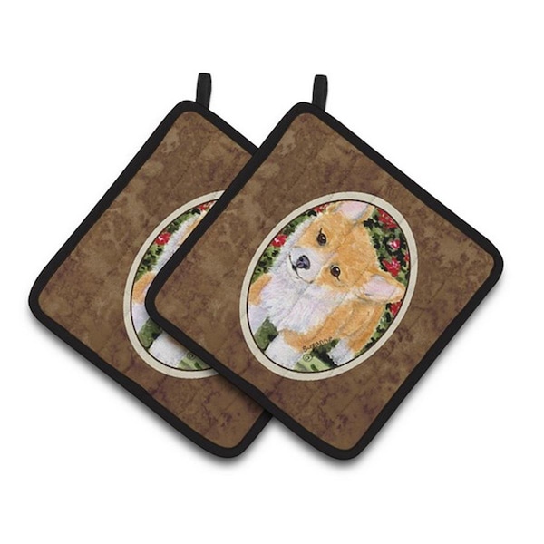 Carolines Treasures Corgi Pair of Pot Holders, 7.5 x 3 x 7.5 in. - SS8823PTHD