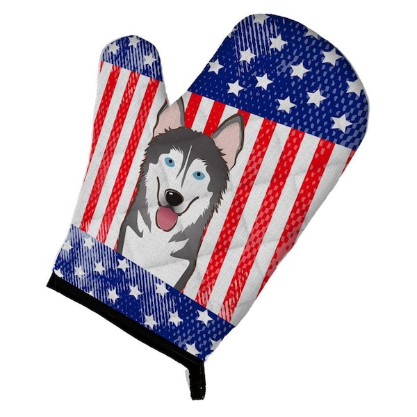Carolines Treasures American Flag and Alaskan Malamute Oven Mitt - BB2148OVMT