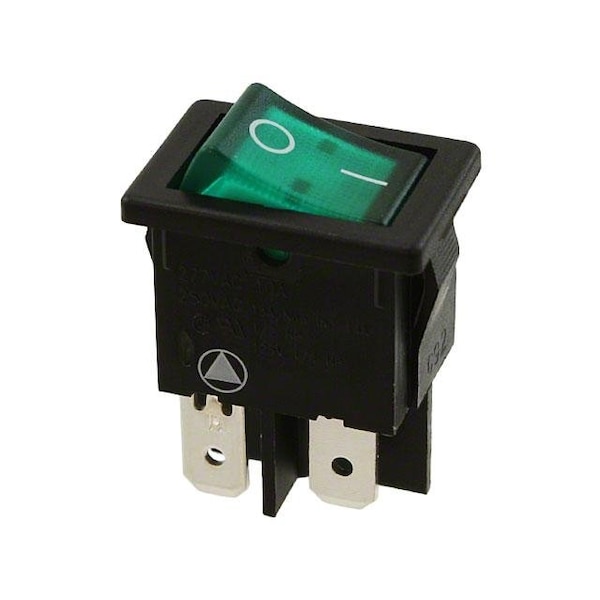 Interruptores basculantes arcoeléctricos DPST Mini Rocker Sw. Iluminado 230V Verde - H8653VBWG3-577W