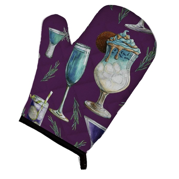 Carolines Treasures Drinks and Cocktails Purple Oven Mitt - BB5204OVMT
