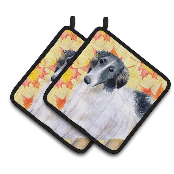 Carolines Treasures Borzoi Fall Pair of Pot Holders - BB9933PTHD