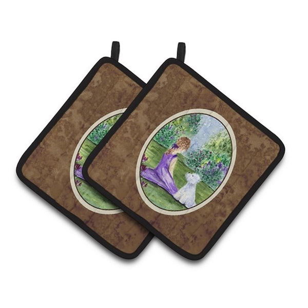 Carolines Treasures Westie Pair of Pot Holders, 7.5 x 3 x 7.5 in. - SS8246PTHD