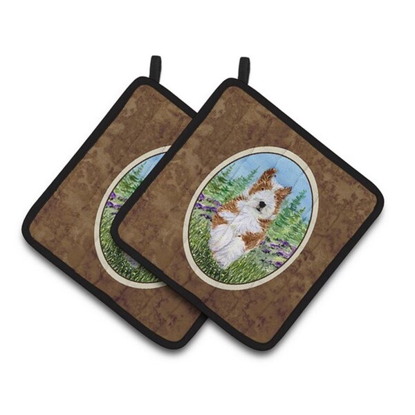 Carolines Treasures Bearded Collie Pair of Pot Holders, 7.5 x 3 x 7.5 in. - SS8320PTHD