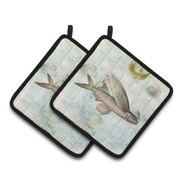 Carolines Treasures Fish Pair of Pot Holders, 7.5 x 3 x 7.5 in. - SB3042PTHD