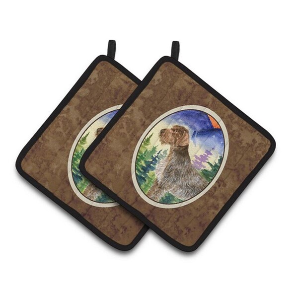 Carolines Treasures German Wirehaired Pointer Pair of Pot Holders, 7.5 x 3 x 7.5 in. - SS8226PTHD