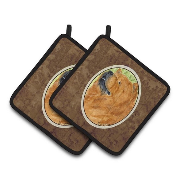 Carolines Treasures Chow Chow Pair of Pot Holders, 7.5 x 3 x 7.5 in. - SS7007PTHD