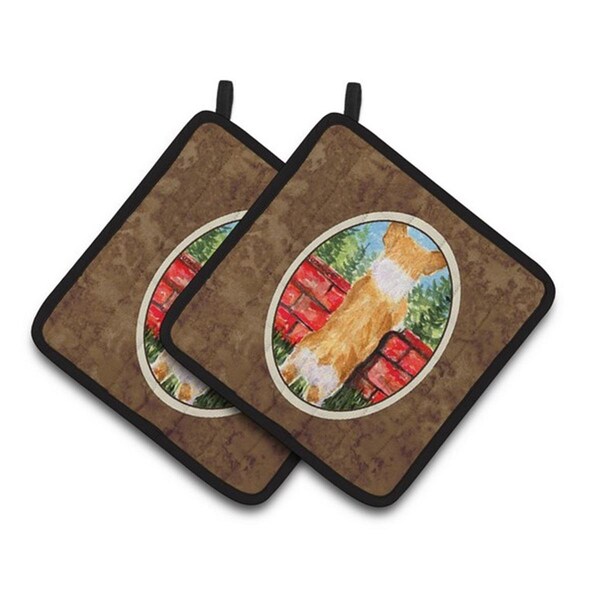 Carolines Treasures Corgi Pair of Pot Holders, 7.5 x 3 x 7.5 in. - SS8870PTHD