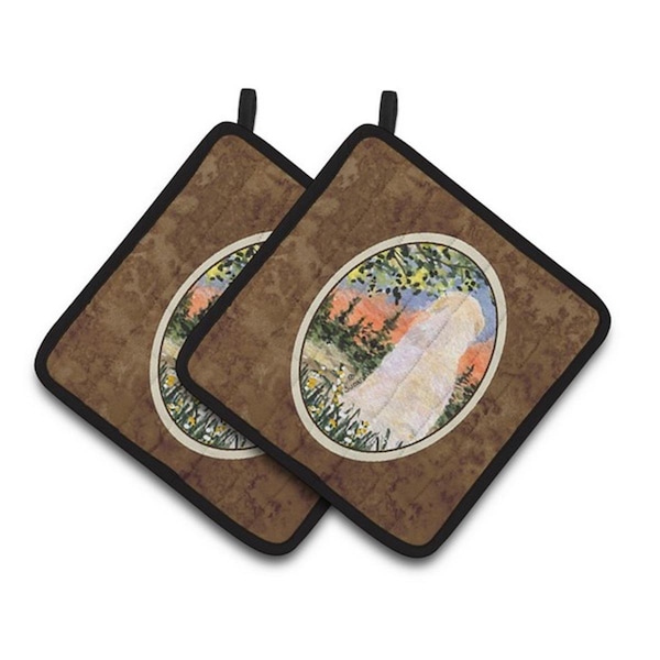Carolines Treasures Golden Retriever Pair of Pot Holders, 7.5 x 3 x 7.5 in. - SS8820PTHD
