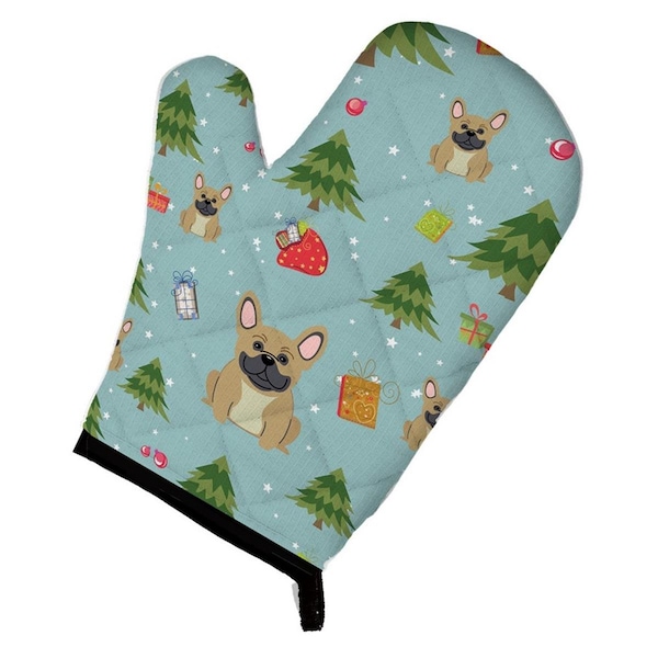 Carolines Treasures Christmas French Bulldog Cream Oven Mitt - BB4670OVMT