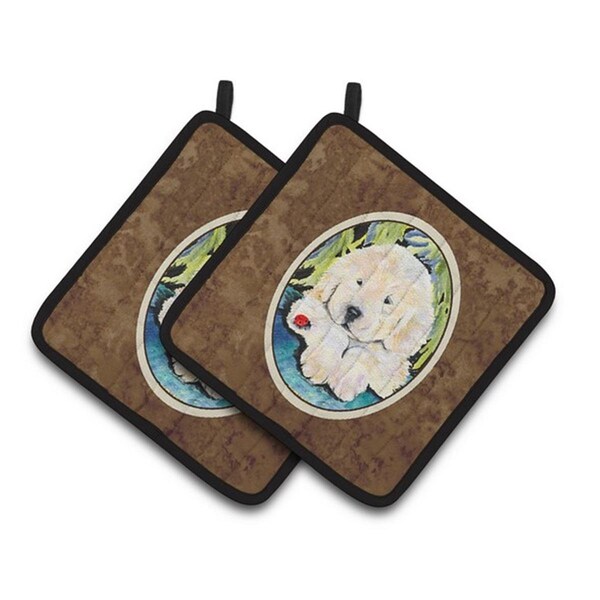 Carolines Treasures Golden Retriever Pair of Pot Holders, 7.5 x 3 x 7.5 in. - SS8271PTHD