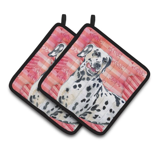 Carolines Treasures Dalmatian Love Pair of Pot Holders - BB9740PTHD