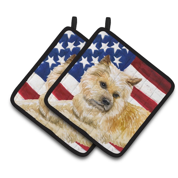 Carolines Treasures Cairn Terrier Patriotic Pair of Pot Holders - BB9690PTHD