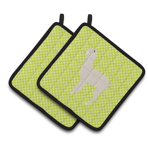 Carolines Treasures Alpaca Green Pair of Pot Holders - BB7745PTHD
