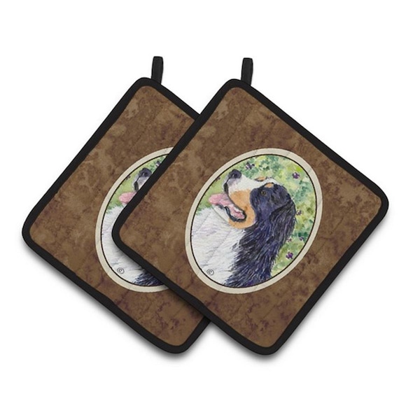 Carolines Treasures Bernese Mountain Dog Pair of Pot Holders, 7.5 x 3 x 7.5 in. - SS8706PTHD