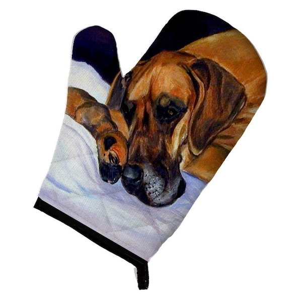 Carolines Treasures Natural Eared Fawn Great Dane Momma and Puppy Oven Mitt - 7099OVMT