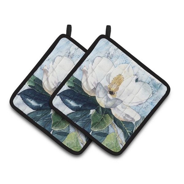 Carolines Treasures Flower - Magnolia Pair of Pot Holders, 7.5 x 3 x 7.5 in. - 8003PTHD