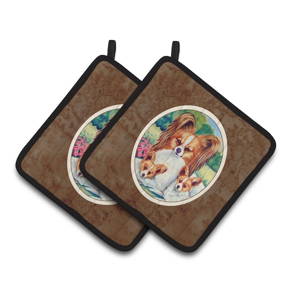 Carolines Treasures Papillon A Mommas Love Pair of Pot Holders - 7042PTHD