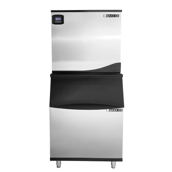 Maxx Ice Intelligent Series Modular Ice Machine, 30 in.W, 1000 lbs, Half Dice Ice Cubes, 30 in.W, Stainless Steel - MIM1000NH-B580