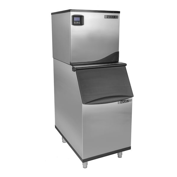 Maxx Ice Intelligent Series Modular Ice Machine, 22 in.W, 373 lbs, Full Dice Ice Cubes, 22 in.W, Stainless Steel - MIM360N-B310