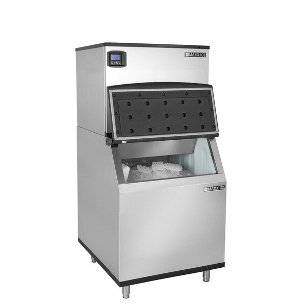 Maxx Ice Intelligent Series Modular Ice Machine, 30 in.W, 361 lbs, Half Dice Ice Cubes, 30 in.W, Stainless Steel - MIM370NH-B470