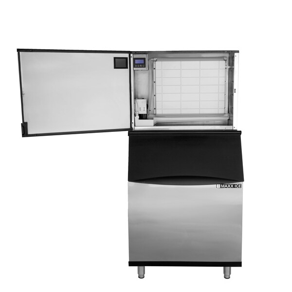 Maxx Ice Intelligent Series Modular Ice Machine, 30 in.W, 361 lbs, Half Dice Ice Cubes, 30 in.W, Stainless Steel - MIM370NH-B470