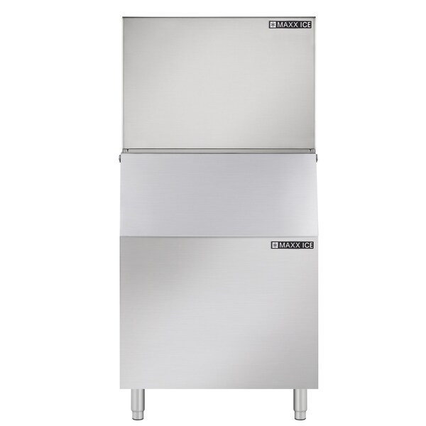Maxx Ice Modular Ice Machine, 30 in.W, 460 lbs, Full Dice Ice Cubes, 30 in.W, 400 lbs, Stainless Steel - MIM452B
