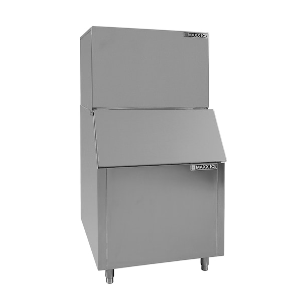 Maxx Ice Modular Ice Machine, 30 in.W, 602 lbs, and Storage Bin, 30 in.W, 400 lbs, in Stainless Steel - MIM600B