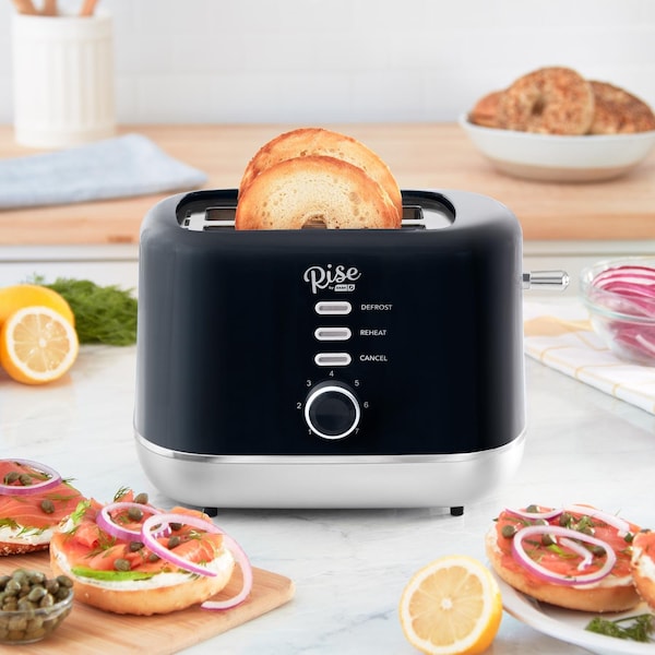 Rise By Dash Plastic Black 2 slot Toaster 7.4 in. H X 7.2 in. W X 11.1 in. D - RTT200GBBK06