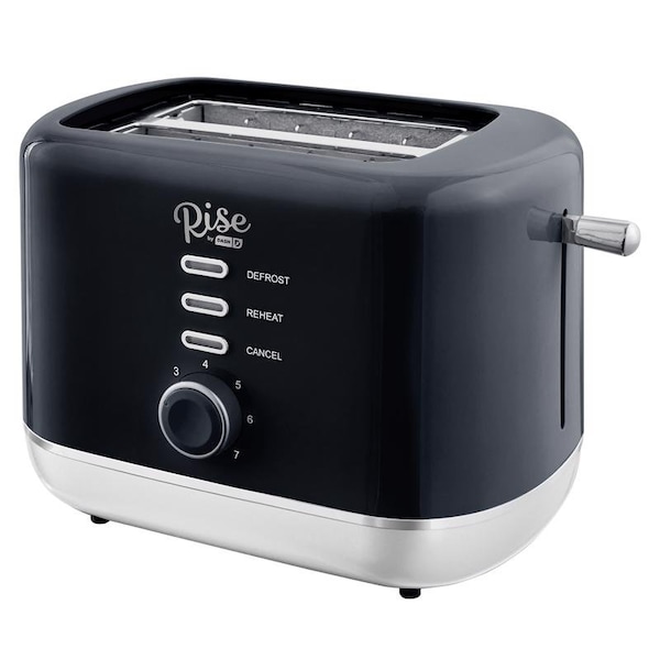 Rise By Dash Plastic Black 2 slot Toaster 7.4 in. H X 7.2 in. W X 11.1 in. D - RTT200GBBK06