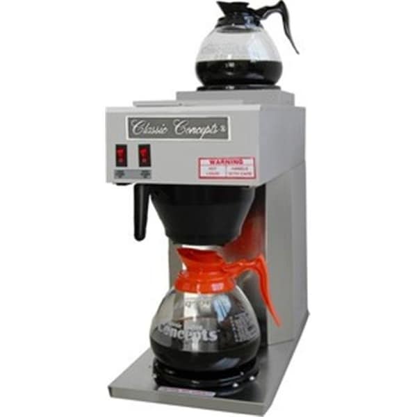 Classic Concepts Classic Concepts GB160 Stainless Steel 1 Burner Pour-Over 12 Cup Commercial Brewer With 2 Decanters - GB160