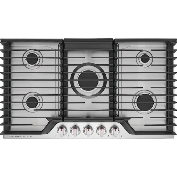 Almo Frigidaire Gallery 36-inch Stainless Steel Gas Cooktop, LED Backlit Knobs and 18,000 BTU Burner - GCCG3648AS