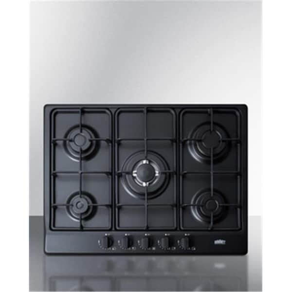 Summit 27 in. 5 Burner Gas Cooktop & Black Finish - GC5272B