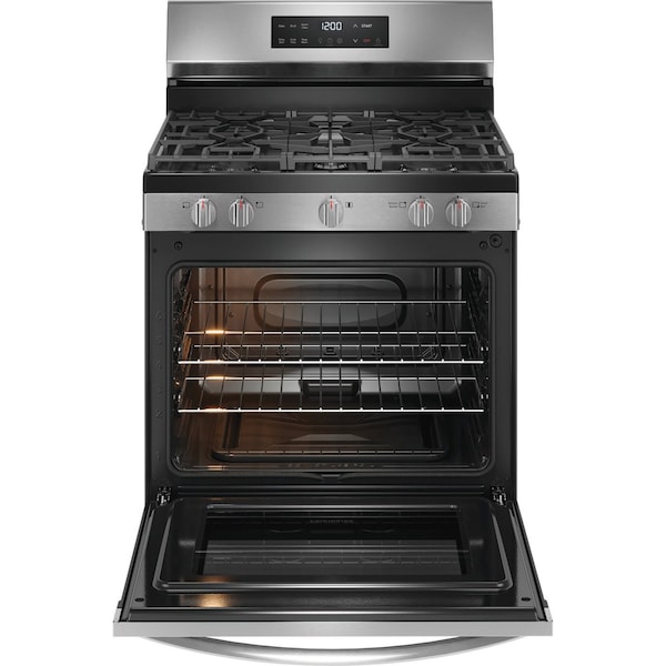 Almo Frigidaire 30-inch Stainless Steel Gas Range with Quick Boil and Steam Clean Feature - FCRG3062AS