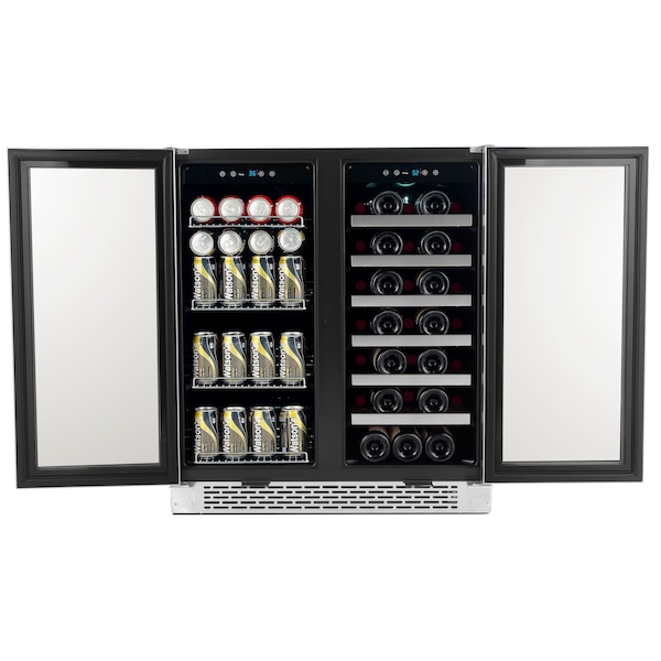 Whynter 30″ Built-In French Door Dual Zone Wine Refrigerator/Beverage Center - BWB-3388FDS