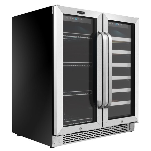 Whynter 30″ Built-In French Door Dual Zone Wine Refrigerator/Beverage Center - BWB-3388FDS