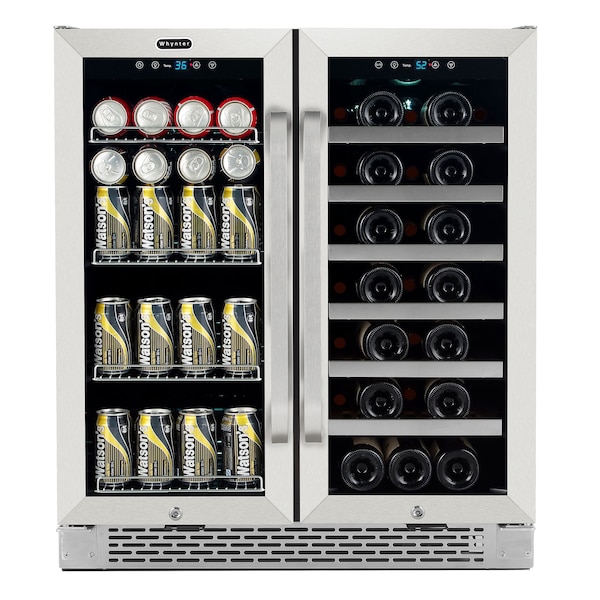 Whynter 30″ Built-In French Door Dual Zone Wine Refrigerator/Beverage Center - BWB-3388FDS