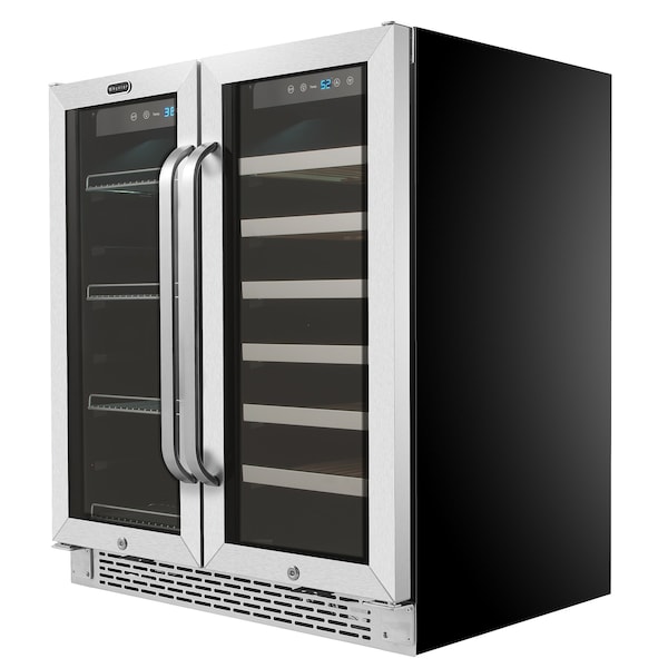 Whynter 30″ Built-In French Door Dual Zone Wine Refrigerator/Beverage Center - BWB-3388FDS