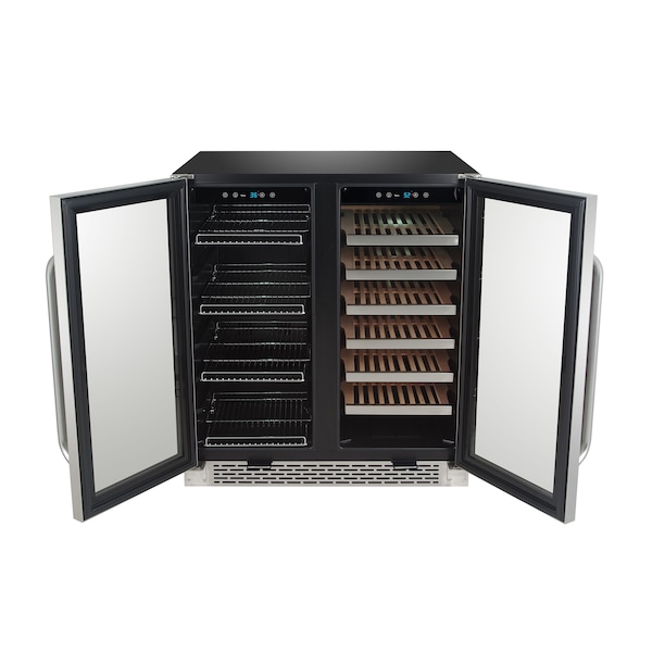 Whynter 30″ Built-In French Door Dual Zone Wine Refrigerator/Beverage Center - BWB-3388FDS