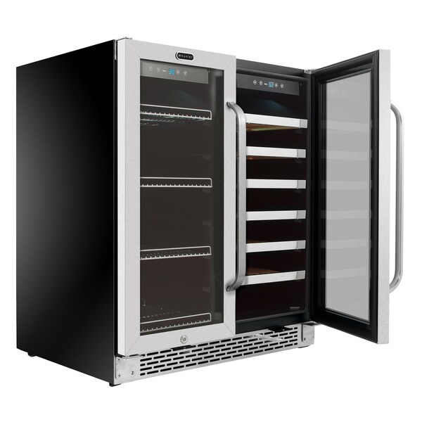 Whynter 30″ Built-In French Door Dual Zone Wine Refrigerator/Beverage Center - BWB-3388FDS