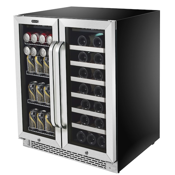 Whynter 30″ Built-In French Door Dual Zone Wine Refrigerator/Beverage Center - BWB-3388FDS
