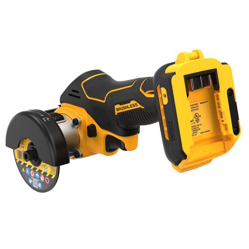 Herramienta cortadora inalámbrica DEWALT 20V XR de 3 pulgadas y kit de inicio de batería compacta 20V MAX POWERSTACK - DCS438BW034C